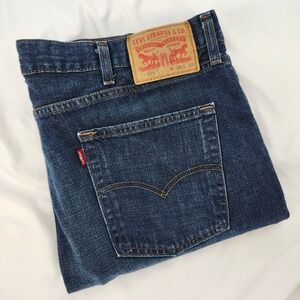 Levi Strauss 514 Straight Leg Jeans Mens 38x32 Dark Wash Denim Casual Pants